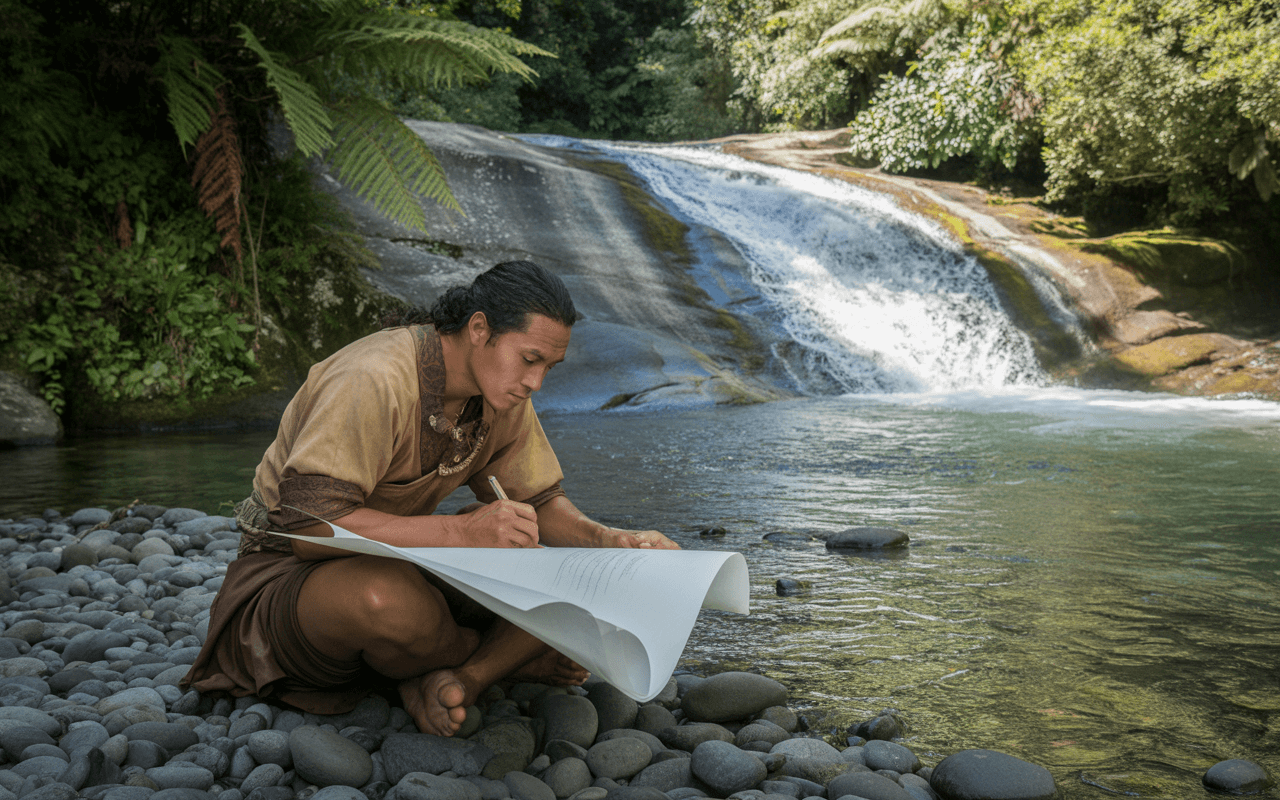 Maori Pepeha Waterfall